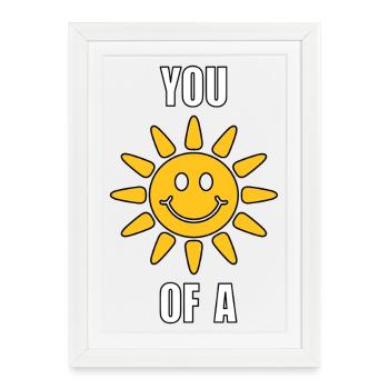 Soleil antisocial - Affiche encadrée (27 × 37 cm) - blanc - Devant