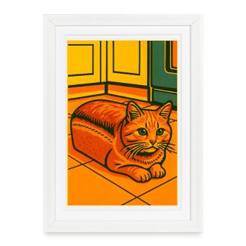 Retraite de chats vivants en carton, j'adore les chats - Affiche encadrée (27 × 37 cm) - blanc - Devant