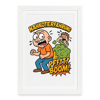 Fart near-stool experience - Framed poster (27 × 37 cm) - white - Front