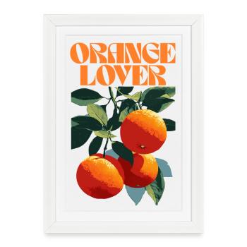 Illustration de fruit d’amateur d’orange - Affiche encadrée (27 × 37 cm) - blanc - Devant