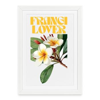 Frangipani Flower Botanical Design - Framed poster (27 × 37 cm) - white - Front