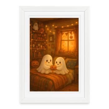 Cute Halloween Ghosts - Framed poster (27 × 37 cm) - white - Front