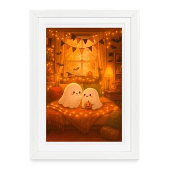 Cute Halloween Ghosts - Framed poster (27 × 37 cm) - white - Front