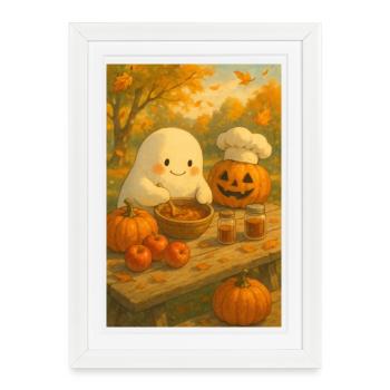 Cuisine fantôme d’Halloween - Affiche encadrée (27 × 37 cm) - blanc - Devant