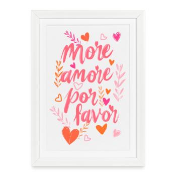 more amore por favor - Framed poster (27 × 37 cm) - white - Front
