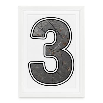 Rusty Industrial Number 3 - Framed poster (27 × 37 cm) - white - Front