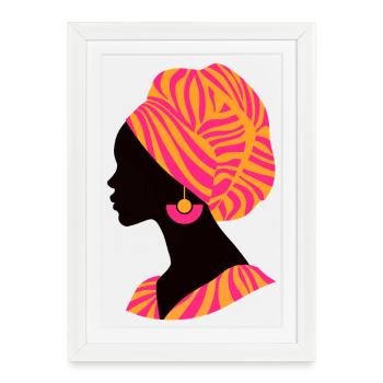 Africa African Woman Traditional Design - Framed poster (27 × 37 cm) - white - Front