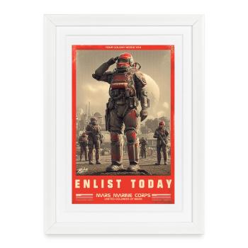 Mars Marine Corps - Framed poster (27 × 37 cm) - white - Front