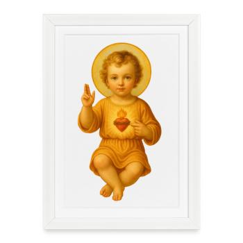 Motif Jeune Sacré-Coeur - Affiche encadrée (27 × 37 cm) - blanc - Devant