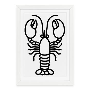 Homard - Affiche encadrée (27 × 37 cm) - blanc - Devant