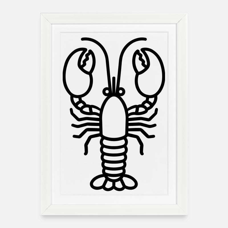 Lobster - Framed poster (27 × 37 cm) - white