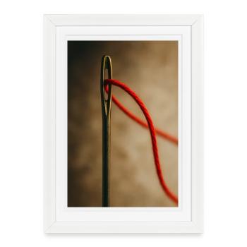 Thread Through Eye of the Needle - Framed poster (27 × 37 cm) - white - Front