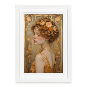 Beauté éternelle – huile sur toile - Affiche encadrée (27 × 37 cm) - blanc - Devant