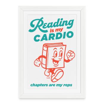 La lecture est mon cardio - Affiche encadrée (27 × 37 cm) - blanc - Devant
