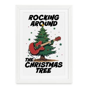 Se balancer autour du sapin de Noël - Affiche encadrée (27 × 37 cm) - blanc - Devant
