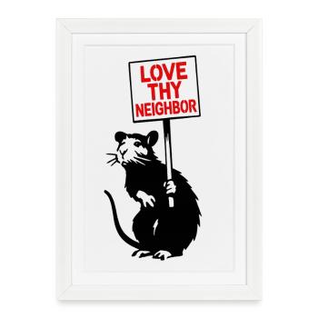 Aime ton prochain - Affiche encadrée (27 × 37 cm) - blanc - Devant