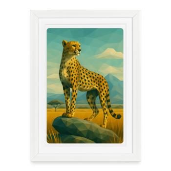 Polynature Cheetah - Framed poster (27 × 37 cm) - white - Front