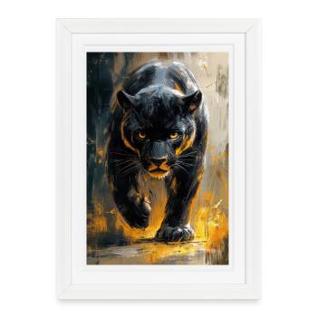 Illustration of a panther - Framed poster (27 × 37 cm) - white - Front