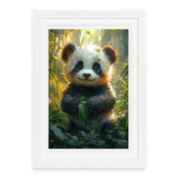Illustration of a panda - Framed poster (27 × 37 cm) - white - Front