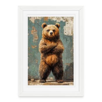 Illustration of a bear - Framed poster (27 × 37 cm) - white - Front