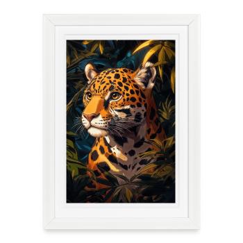 Illustration of a jaguar - Framed poster (27 × 37 cm) - white - Front