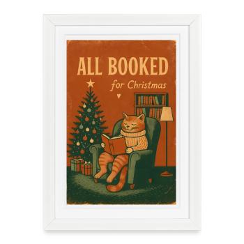 Tous réservés pour Noël, Love Cats - Affiche encadrée (27 × 37 cm) - blanc - Devant