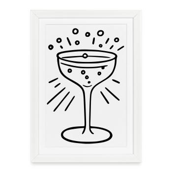 Bulles de verre et lignes rayonnantes - Affiche encadrée (27 × 37 cm) - blanc - Devant