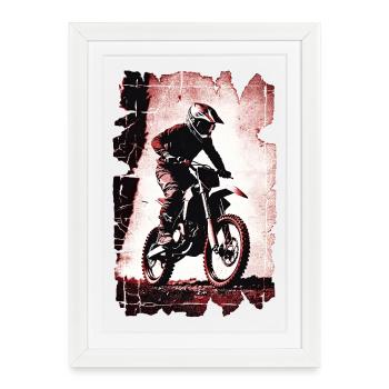 01_Motocross_Vintage_Sprung - Affiche encadrée (27 × 37 cm) - blanc - Devant