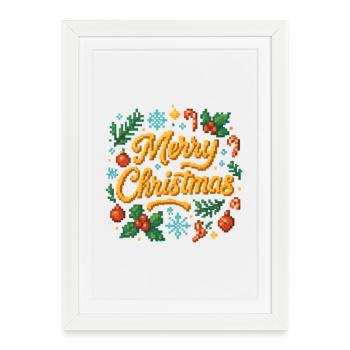 Noël moche Weihnachten - Affiche encadrée (27 × 37 cm) - blanc - Devant