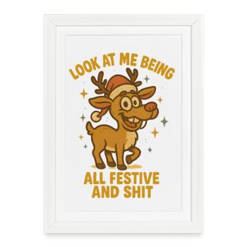 Look At Me tout festif et tout ça - Affiche encadrée (27 × 37 cm) - blanc - Devant