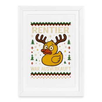 Reindeer Was Sold Out Ugly Christmas - Framed poster (27 × 37 cm) - white - Front