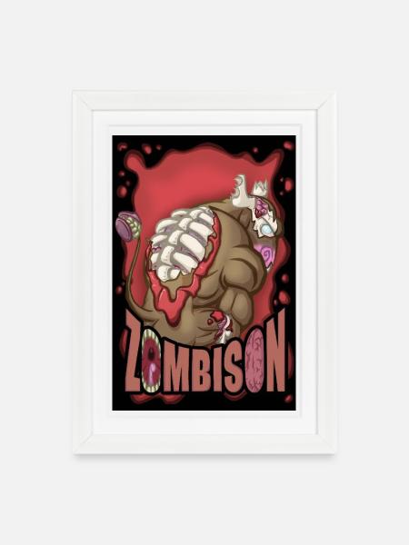 Zombison 2 Poster - Gerahmtes Poster (27 × 37 cm) - Weiß