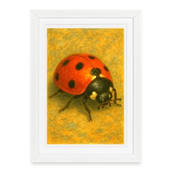 Red Ladybug Art Print - Framed poster (27 × 37 cm) - white - Front