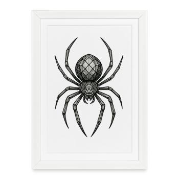 Geometric Metal Spider - Framed poster (27 × 37 cm) - white - Front