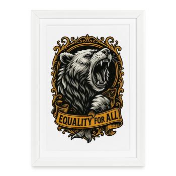 Bear with Equality for All - Framed poster (27 × 37 cm) - white - Front