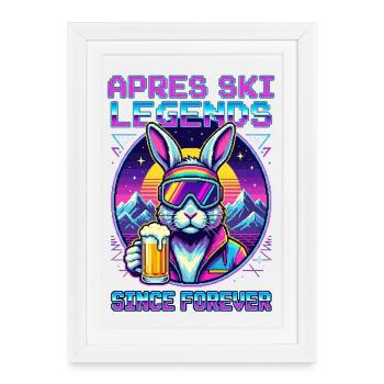Après Ski Legend - Tenue rétro pour une fête des années 80 - Affiche encadrée (27 × 37 cm) - blanc - Devant