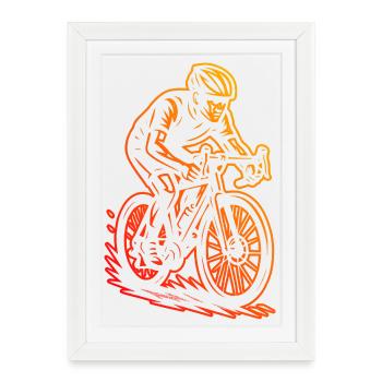 Fresh road bike motif for road bike - Framed poster (27 × 37 cm) - white - Front