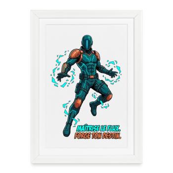 Cyberpunk Hero - Comic Illustration - Framed poster (27 × 37 cm) - white - Front