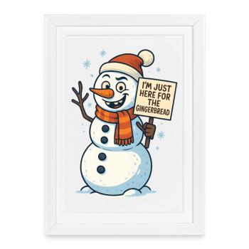 Homme en pain d’épices Cadeau des Hommes en pain d’épices - Affiche encadrée (27 × 37 cm) - blanc - Devant