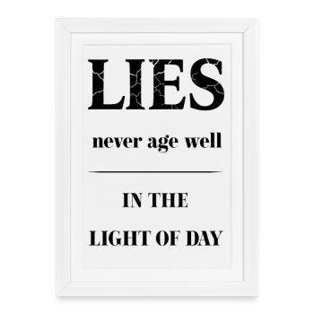 LIES – Fraction Texture Typography - Framed poster (27 × 37 cm) - white - Front