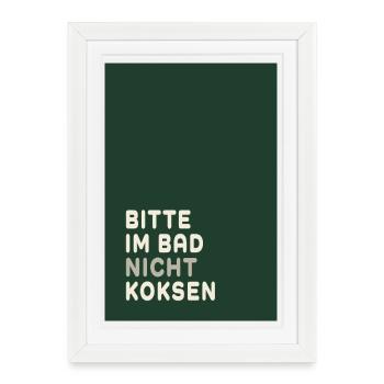 Minimal Statement – Dark Green & Cream Design - Framed poster (27 × 37 cm) - white - Front