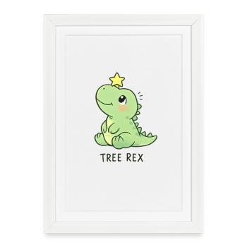 Tree Rex Dinosaur T-Rex - Affiche encadrée (27 × 37 cm) - blanc - Devant