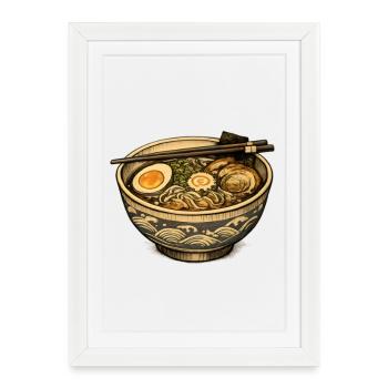 Nouilles ramen - Affiche encadrée (27 × 37 cm) - blanc - Devant