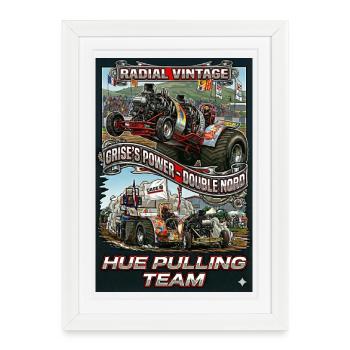 Vintage radial Engine  - Affiche encadrée (27 × 37 cm) - blanc - Devant