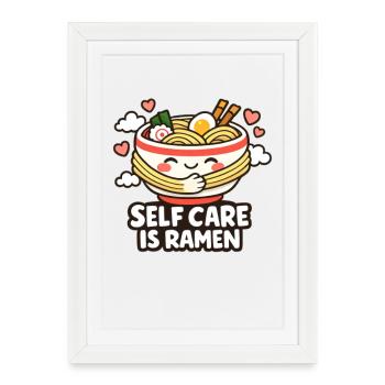 Ramen Instant Noodles Self Care - Framed poster (27 × 37 cm) - white - Front