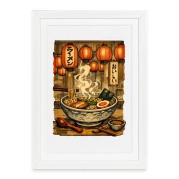 Soupe ramen aux nouilles - Affiche encadrée (27 × 37 cm) - blanc - Devant