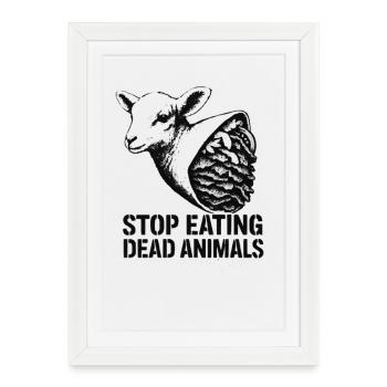 Renunciation of dead animals illustration - Framed poster (27 × 37 cm) - white - Front