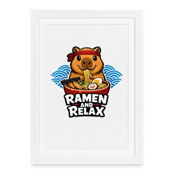 Ramen and Relax - Framed poster (27 × 37 cm) - white - Front