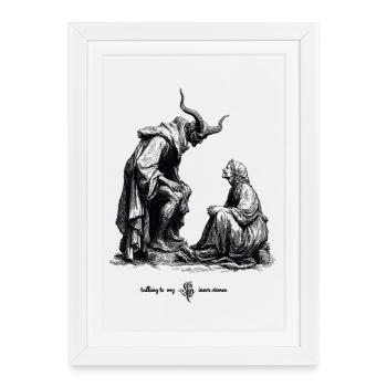 Demon Silhouette - Framed poster (27 × 37 cm) - white - Front