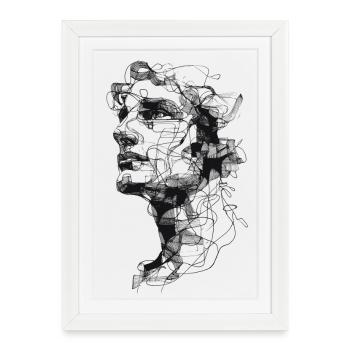 Shadow Braid Silhouette - Framed poster (27 × 37 cm) - white - Front